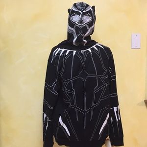 Men's Medium Black Panther Zippered Hoodie